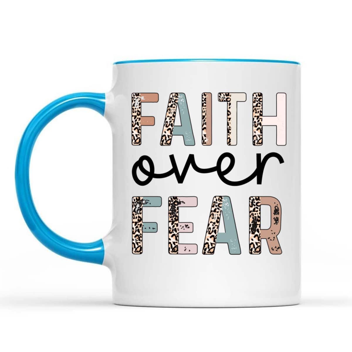 Cute Leopard Faith Over Fear Christian Religious T-Shirt