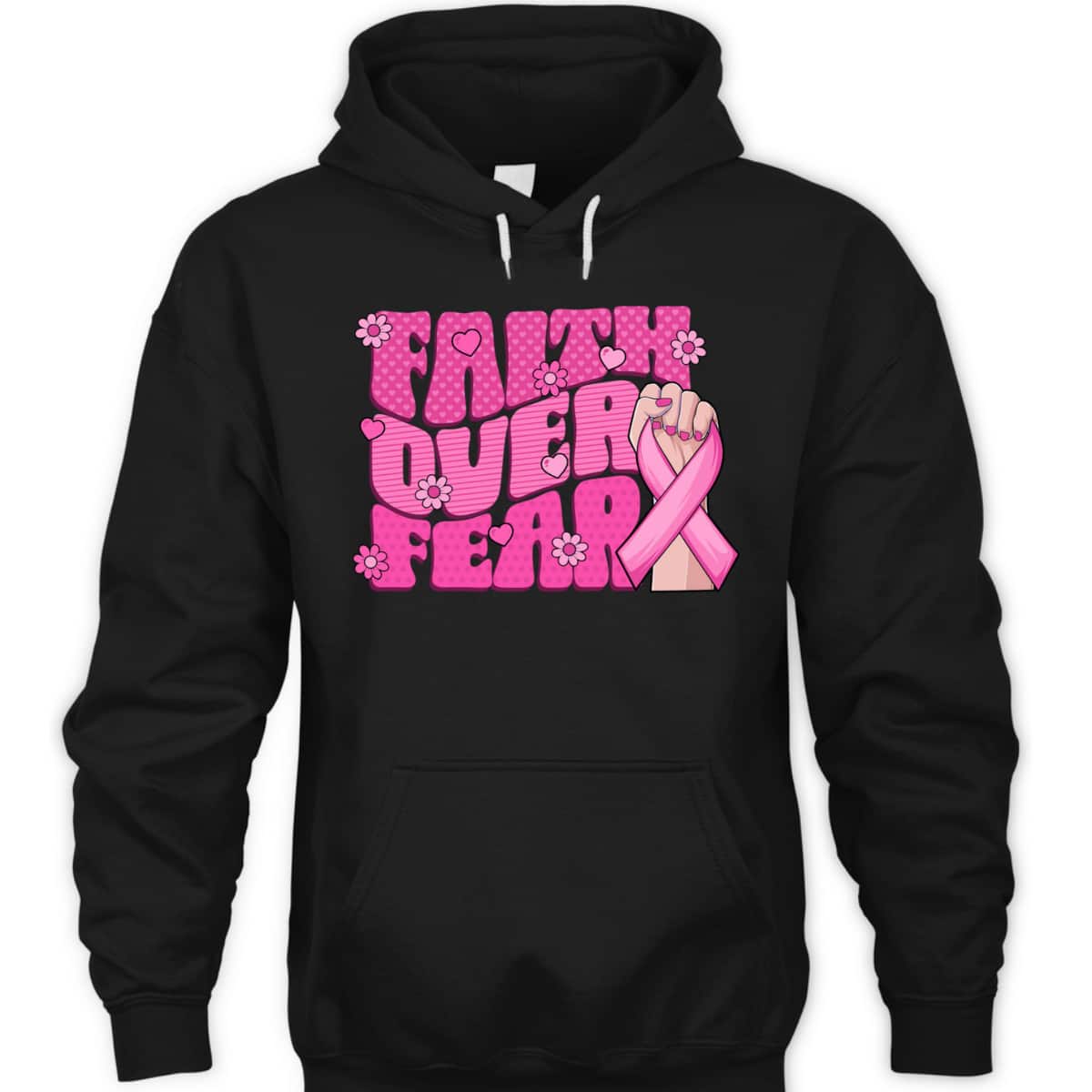Breast Cancer Awareness Faith Over Fear Pink Ribbon T-Shirt Breast Cancer Awareness Faith Over Fear Pink Ribbon T-Shirt