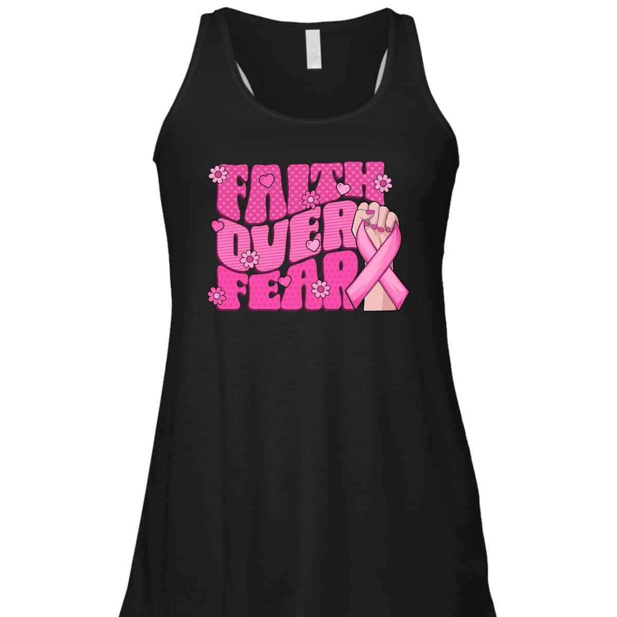 Breast Cancer Awareness Faith Over Fear Pink Ribbon T-Shirt Breast Cancer Awareness Faith Over Fear Pink Ribbon T-Shirt