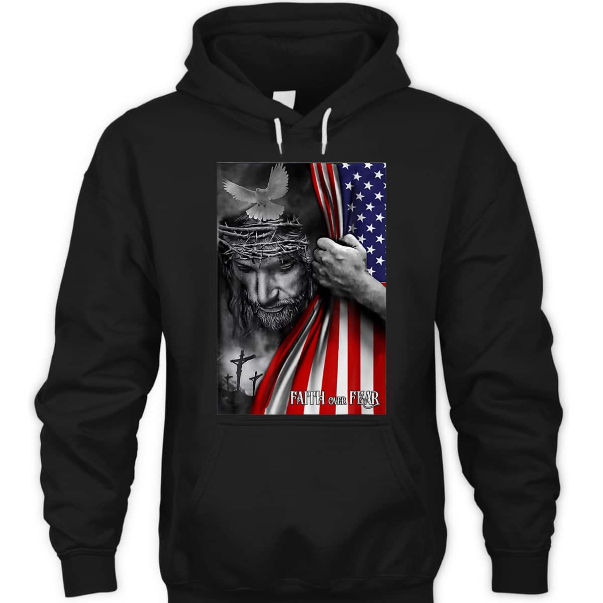 Faith Over Fear God Jesus Christian USA Flag Religious Bible Verse 4th Of July Independence Day T-Shirt Faith Over Fear God Jesus Christian USA Flag Religious Bible Verse 4th Of July Independence Day T-Shirt