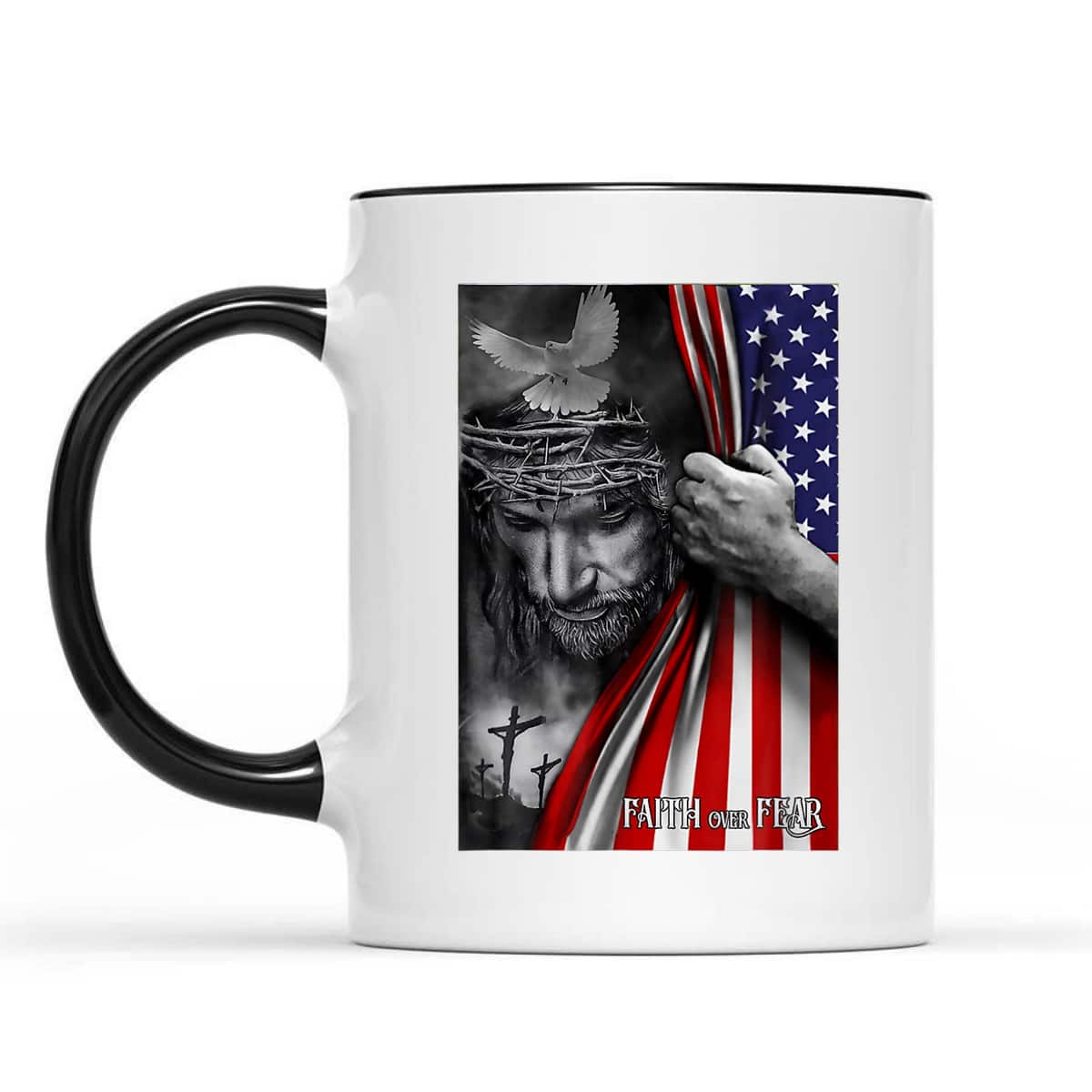 Faith Over Fear God Jesus Christian USA Flag Religious Bible Verse 4th Of July Independence Day T-Shirt Faith Over Fear God Jesus Christian USA Flag Religious Bible Verse 4th Of July Independence Day T-Shirt