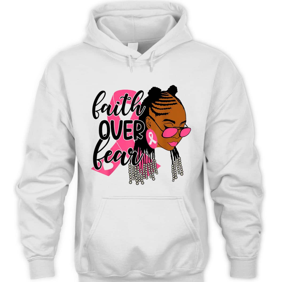 Breast Cancer Awareness Faith Over Fear Black Woman Christian Religious T-Shirt
