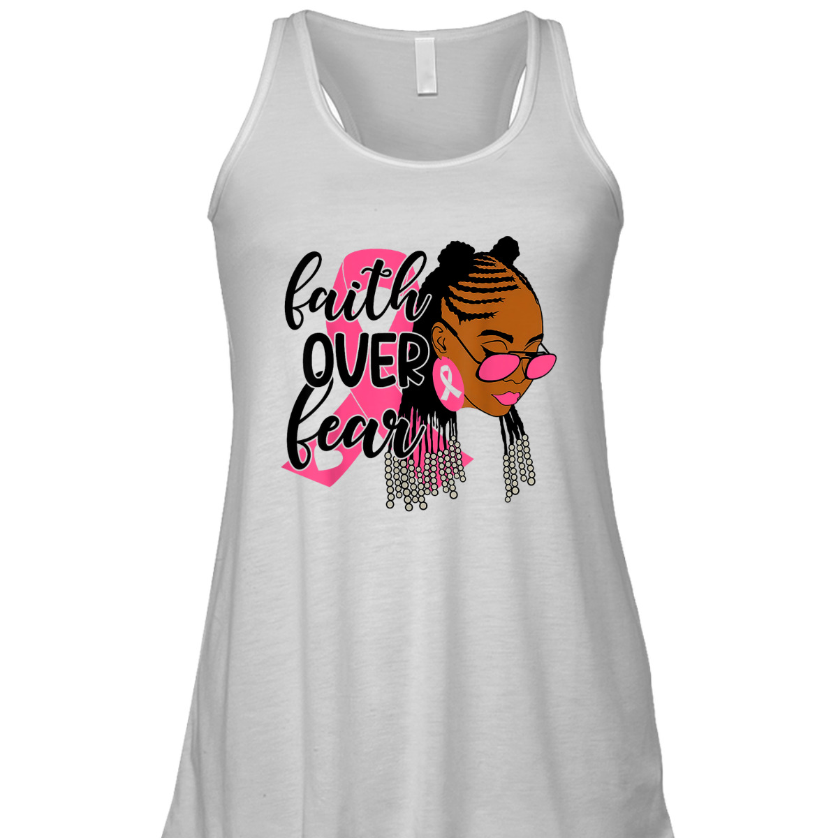 Breast Cancer Awareness Faith Over Fear Black Woman Christian Religious T-Shirt