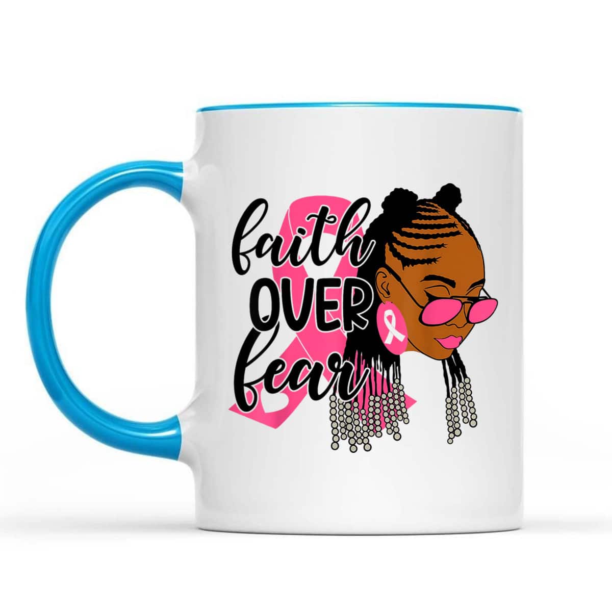 Breast Cancer Awareness Faith Over Fear Black Woman Christian Religious T-Shirt Breast Cancer Awareness Faith Over Fear Black Woman Christian Religious T-Shirt