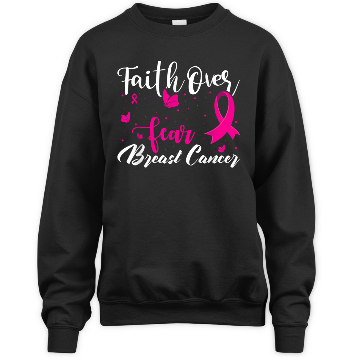 Faith Over Fear Love Breast Cancer Awareness T-Shirt Faith Over Fear Love Breast Cancer Awareness T-Shirt