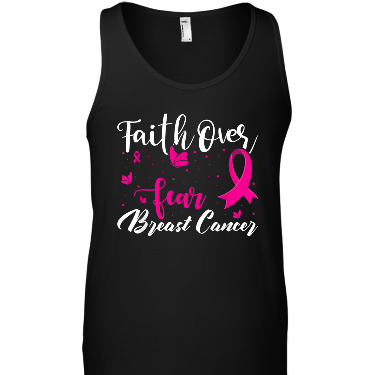 Faith Over Fear Love Breast Cancer Awareness T-Shirt