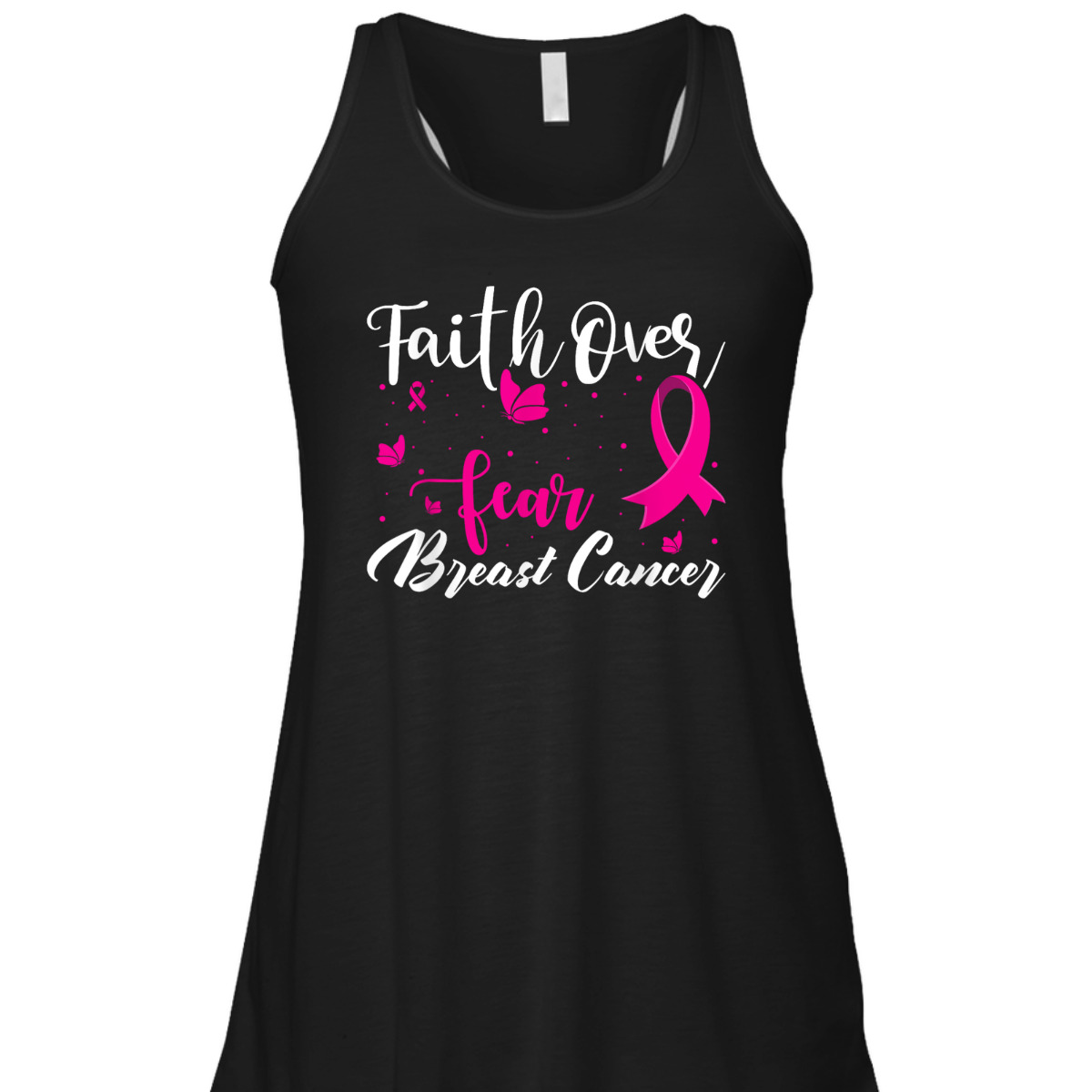 Faith Over Fear Love Breast Cancer Awareness T-Shirt