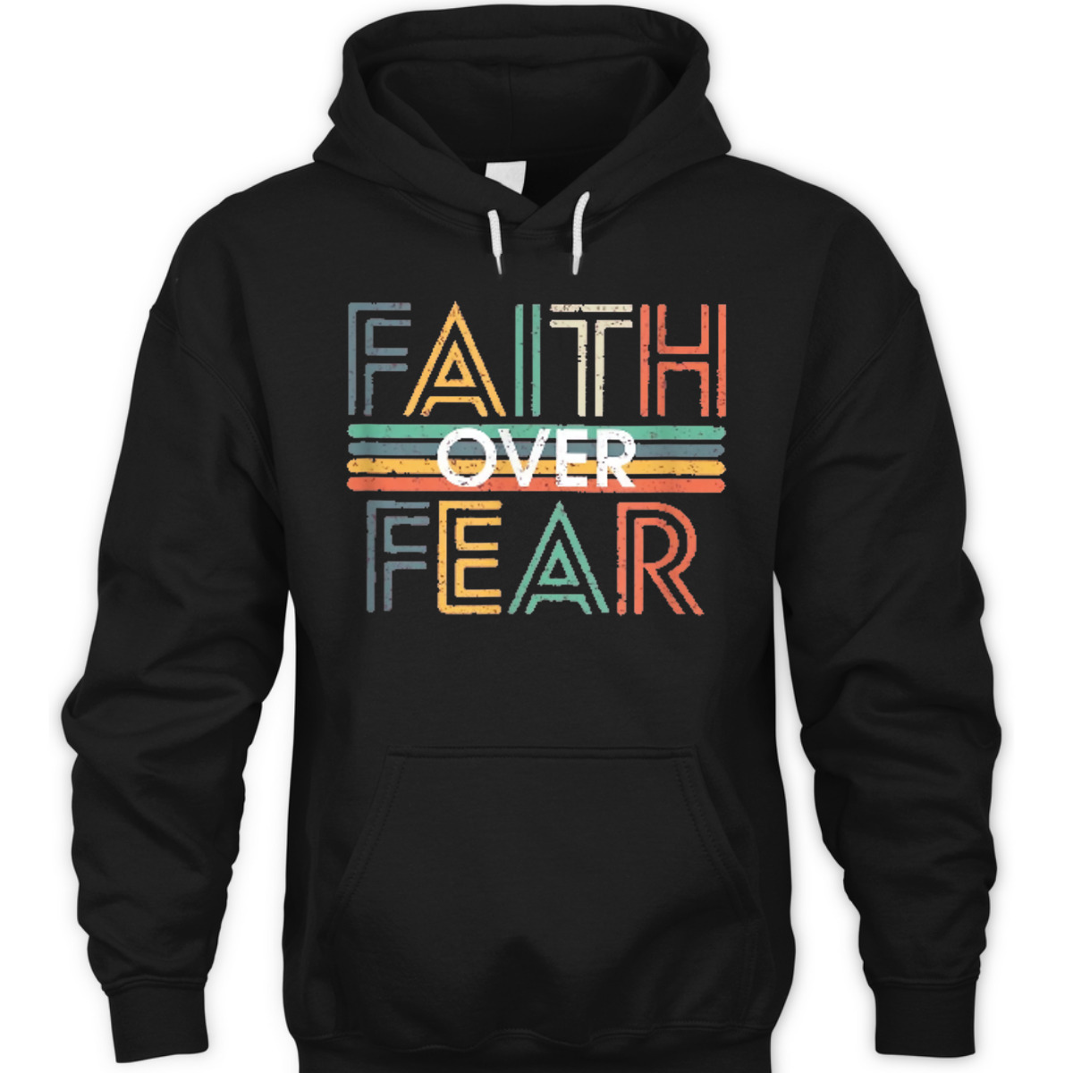 Jesus Christ Cross Faith Over Fear Quote Saying Christian T-Shirt