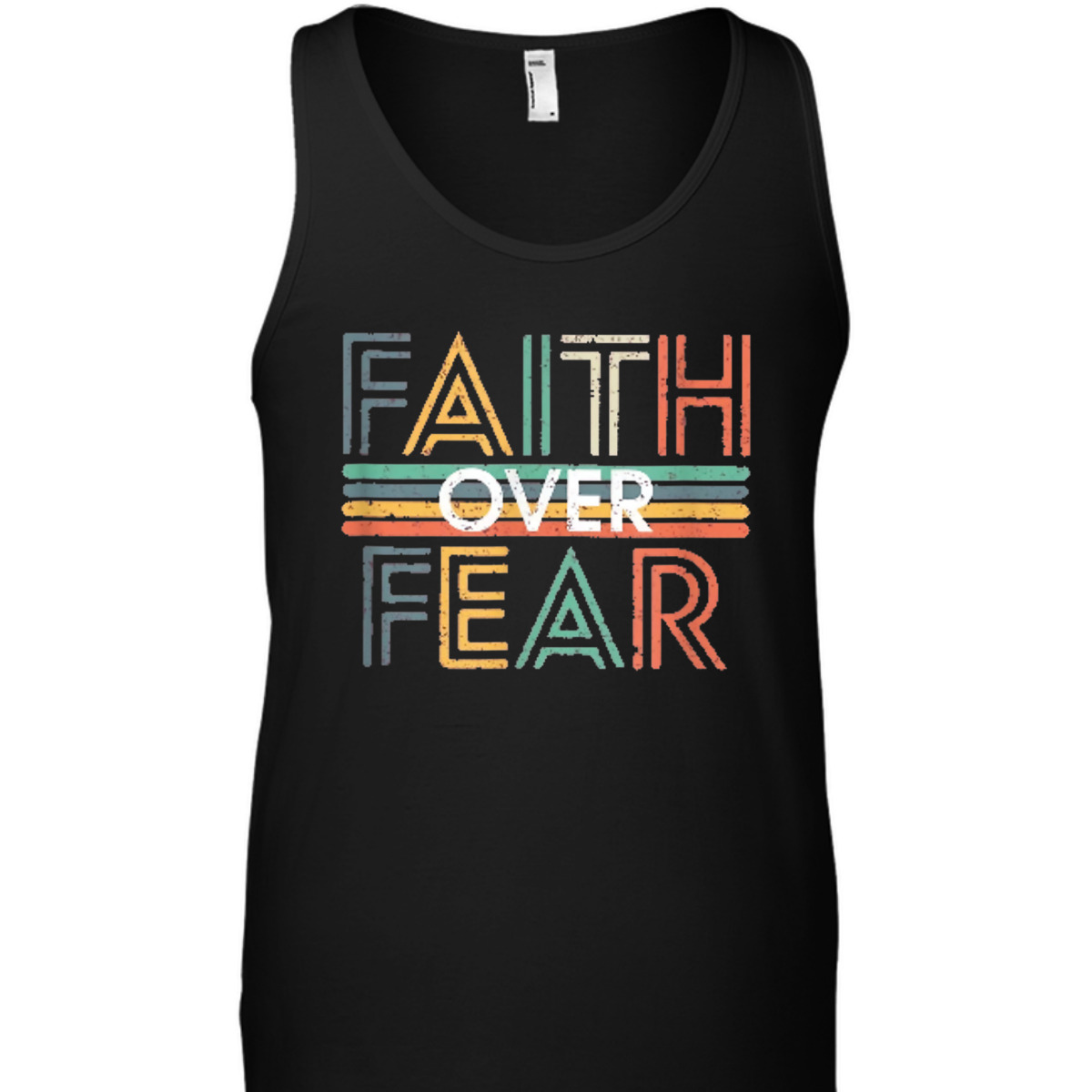 Jesus Christ Cross Faith Over Fear Quote Saying Christian T-Shirt