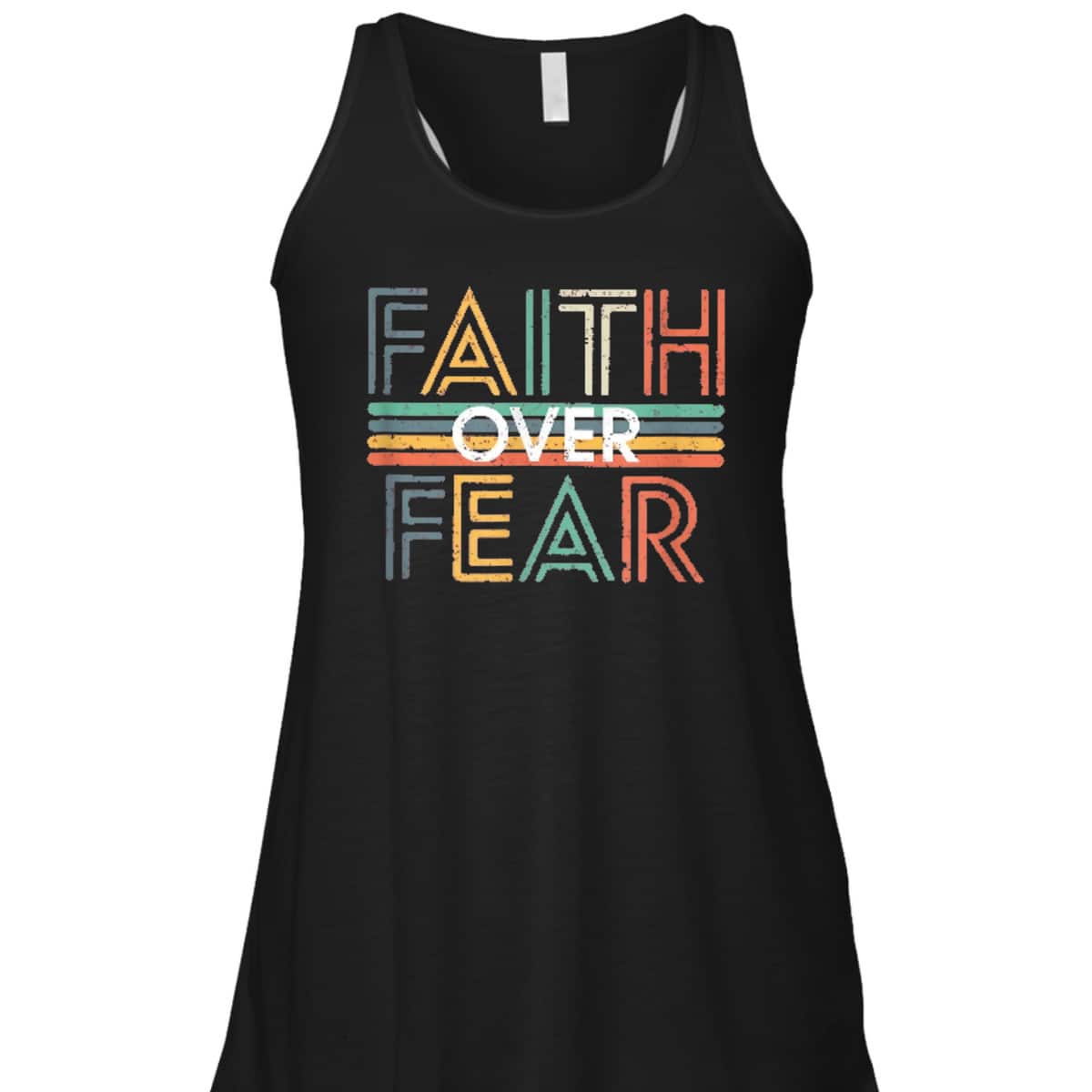 Jesus Christ Cross Faith Over Fear Quote Saying Christian T-Shirt