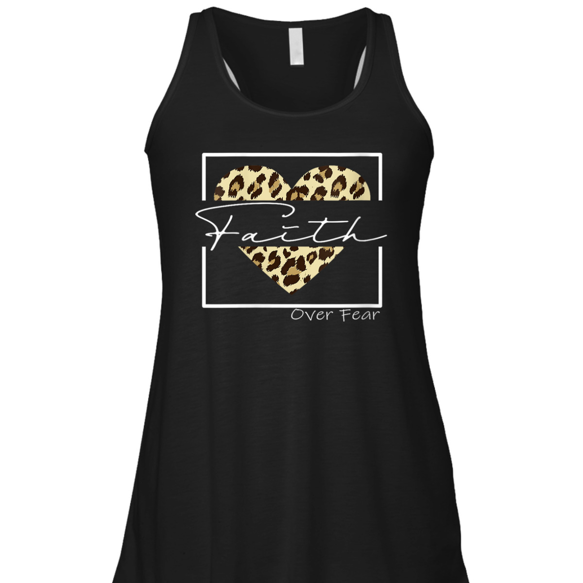 Jesus Christ Faith Over Fear Bible Verse Quote Leopard Christian T-Shirt