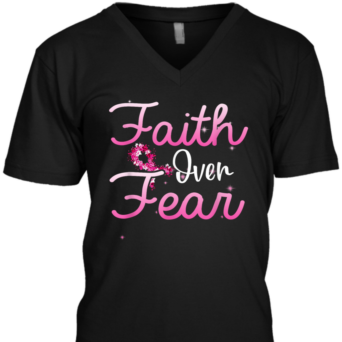 Christian Faith Over Fear Breast Cancer Survivor T-Shirt