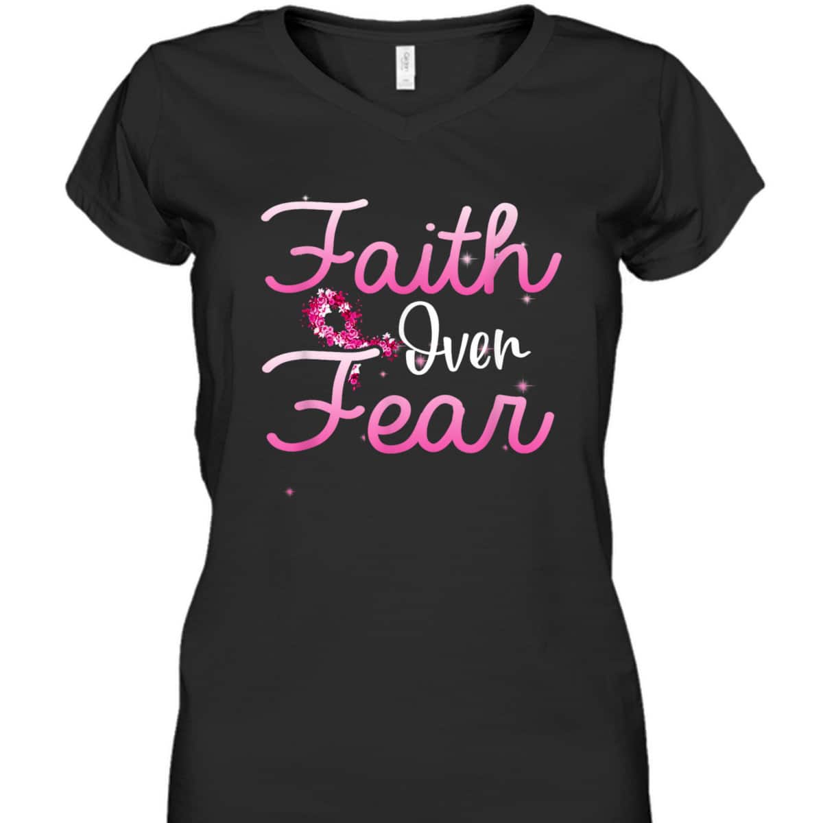 Christian Faith Over Fear Breast Cancer Survivor T-Shirt