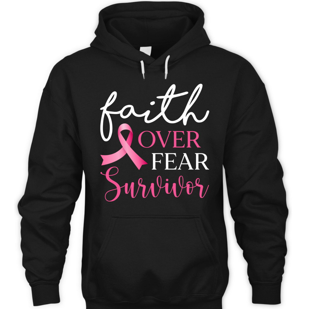 Faith Over Fear Survivor Pink Ribbon Breast Cancer Warrior T-Shirt Faith Over Fear Survivor Pink Ribbon Breast Cancer Warrior T-Shirt