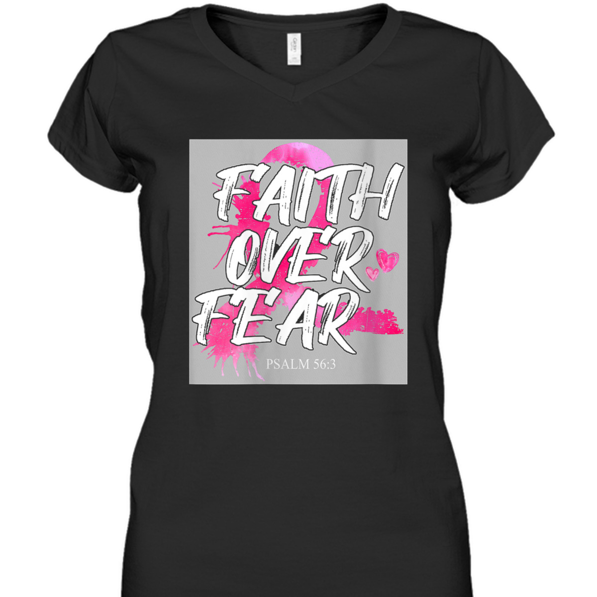 Faith Over Fear Breast Cancer Awareness Pink Ribbon Warrior T-Shirt