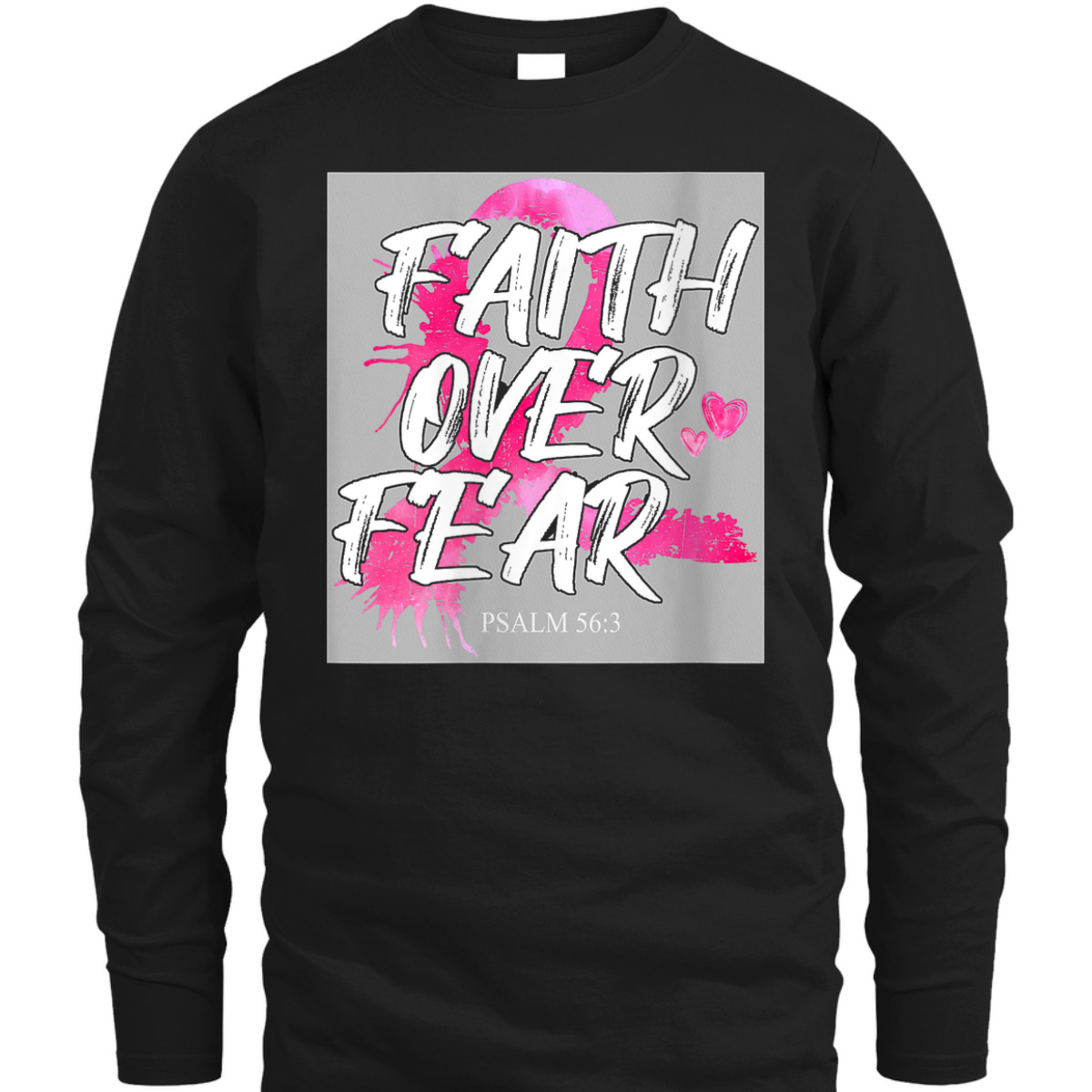 Faith Over Fear Breast Cancer Awareness Pink Ribbon Warrior T-Shirt Faith Over Fear Breast Cancer Awareness Pink Ribbon Warrior T-Shirt