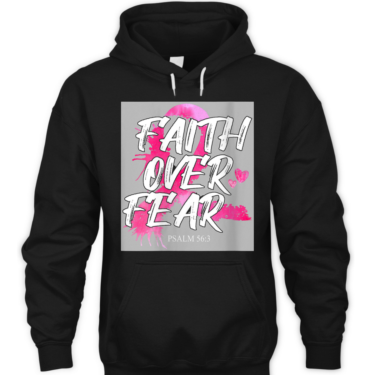 Faith Over Fear Breast Cancer Awareness Pink Ribbon Warrior T-Shirt