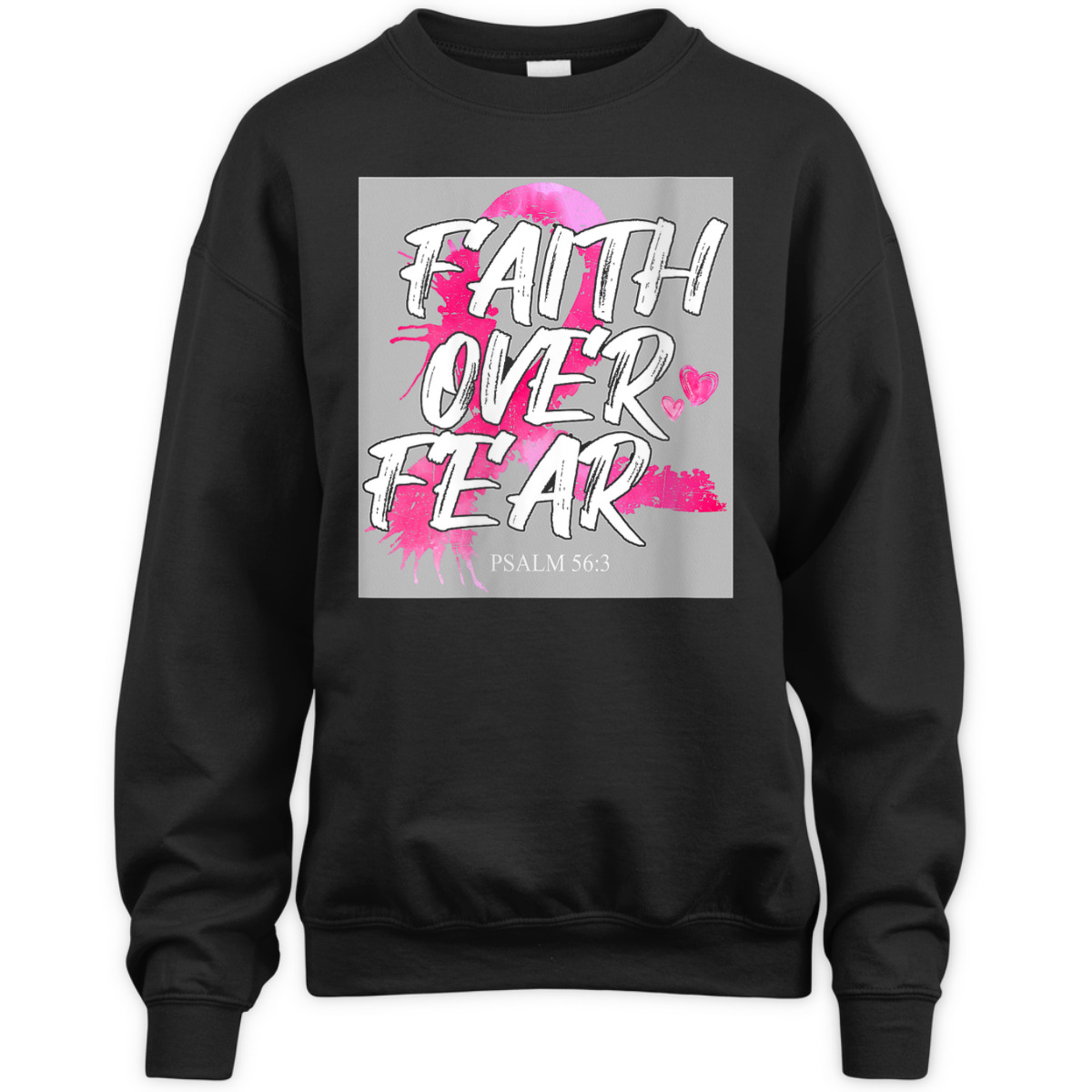 Faith Over Fear Breast Cancer Awareness Pink Ribbon Warrior T-Shirt Faith Over Fear Breast Cancer Awareness Pink Ribbon Warrior T-Shirt