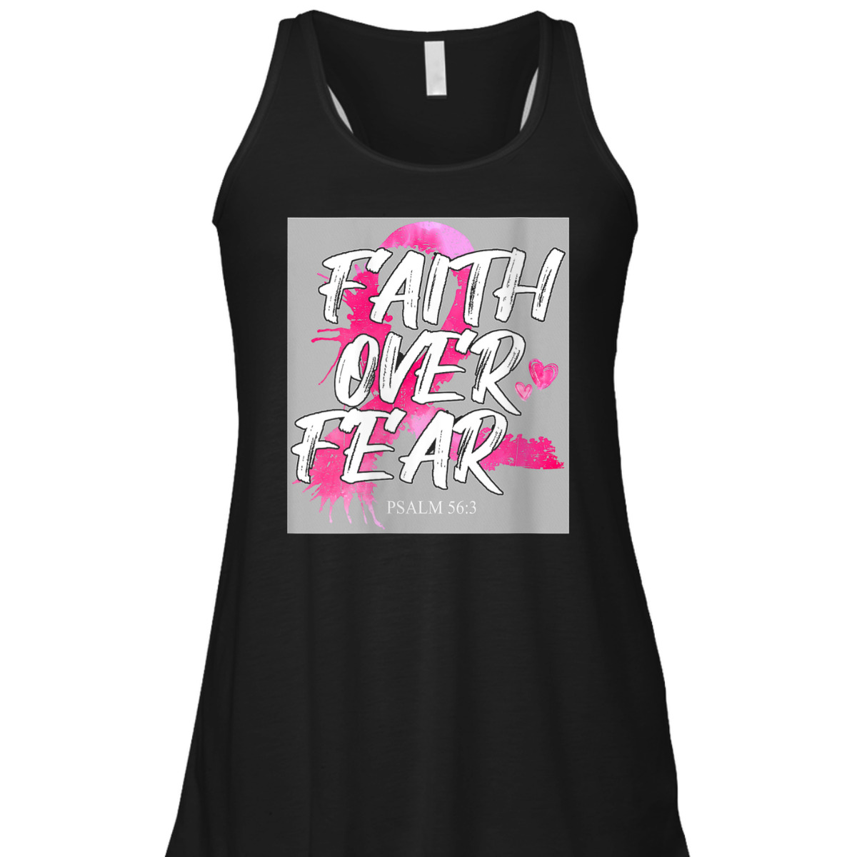 Faith Over Fear Breast Cancer Awareness Pink Ribbon Warrior T-Shirt