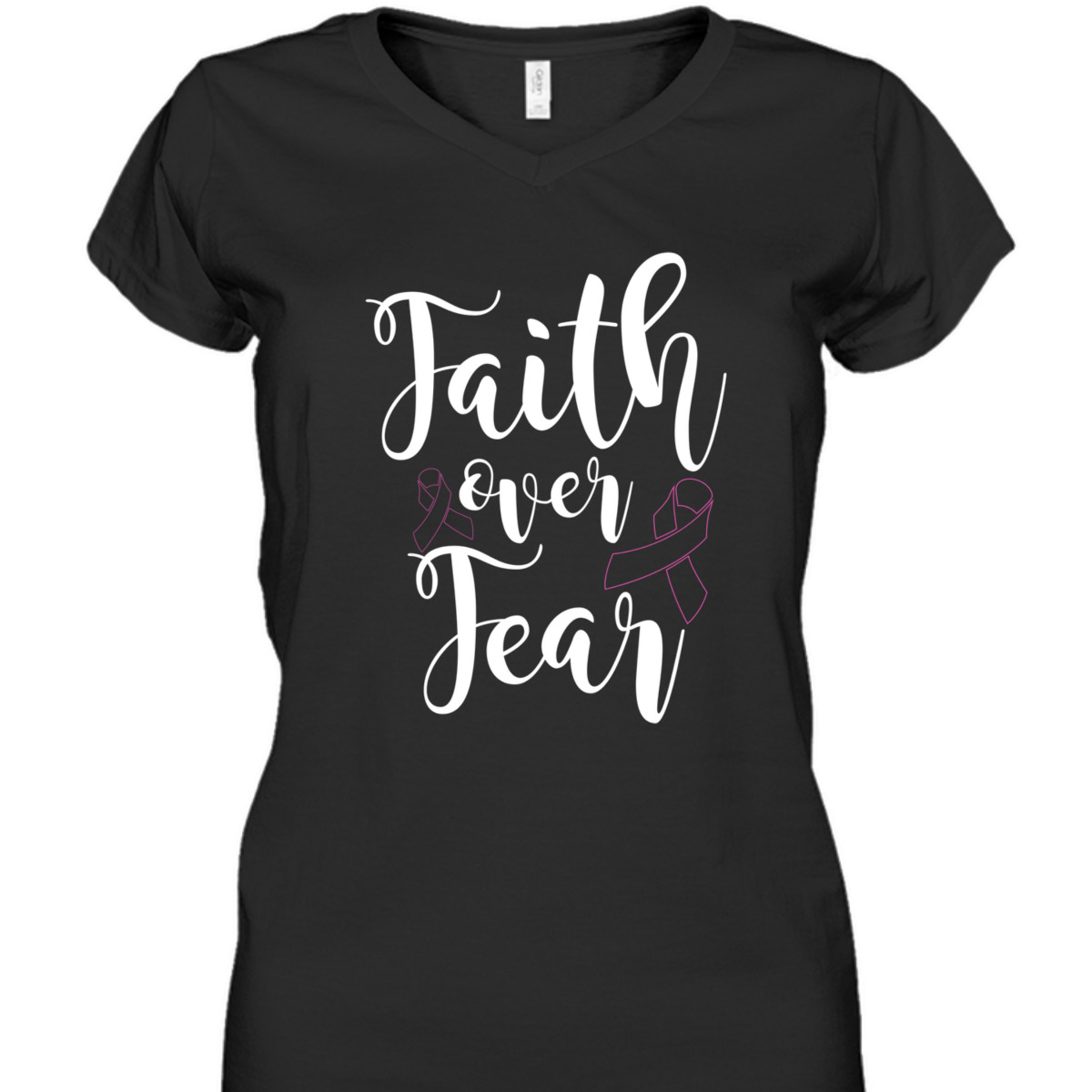 Christian Faith Over Fear Cancer Awareness T-Shirt
