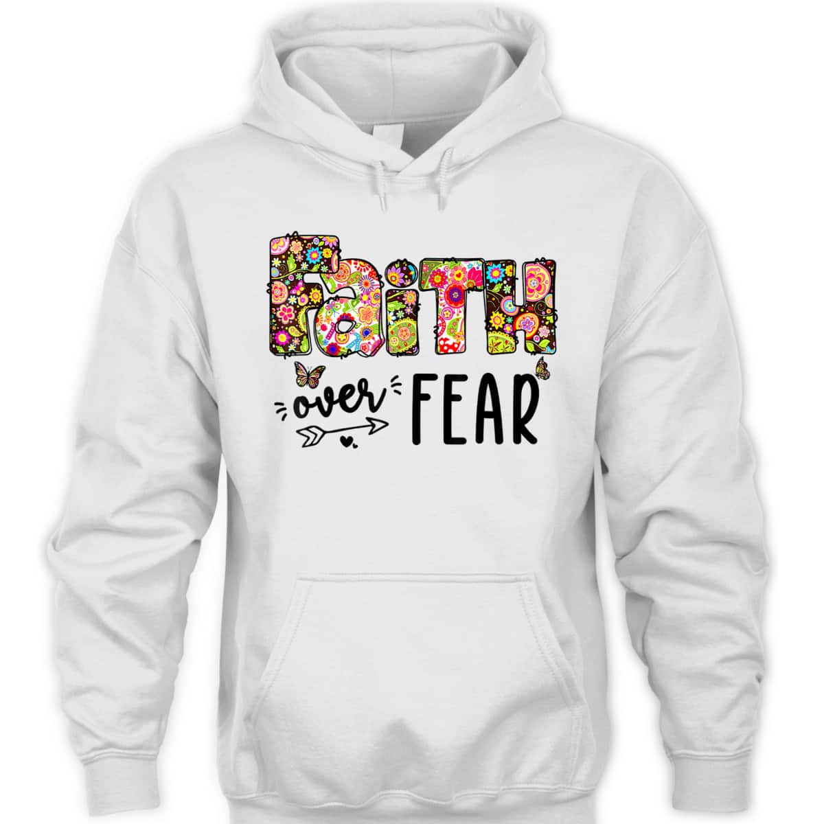 Jesus Faith Over Fear Inspiration Christian God Floral T-Shirt