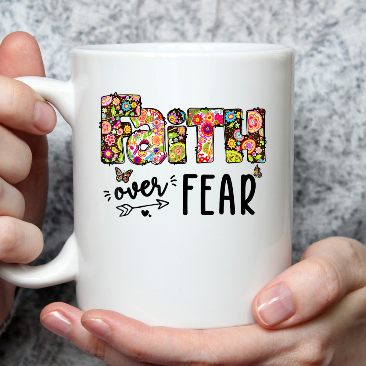 Jesus Faith Over Fear Inspiration Christian God Floral T-Shirt Jesus Faith Over Fear Inspiration Christian God Floral T-Shirt