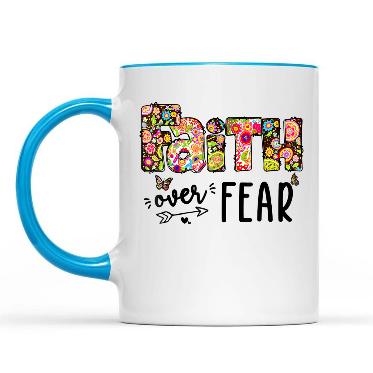 Jesus Faith Over Fear Inspiration Christian God Floral T-Shirt Jesus Faith Over Fear Inspiration Christian God Floral T-Shirt