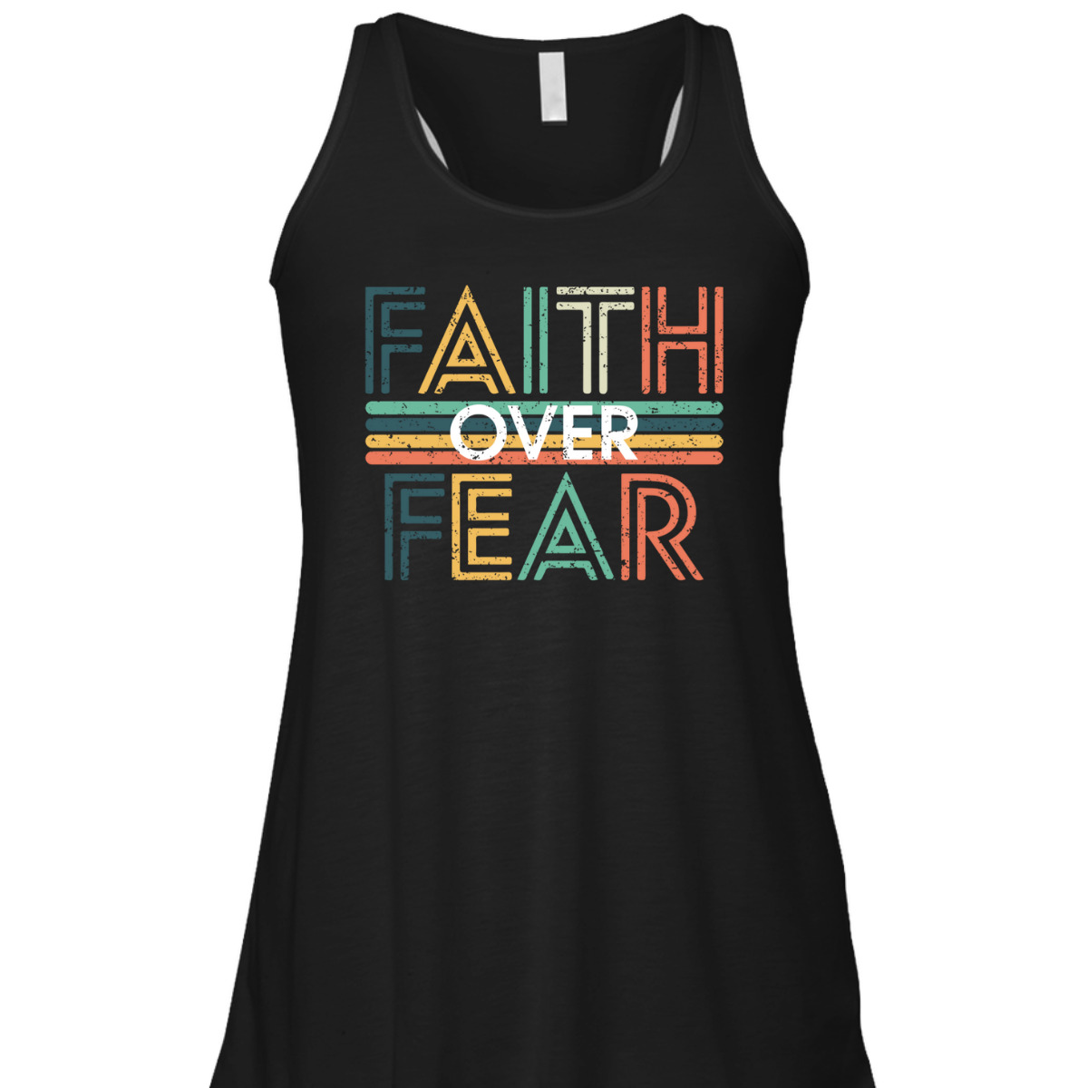 USA Flag Patriotic American Gift Faith Over Fear Prayer 4th Of July Independence Day T-Shirt