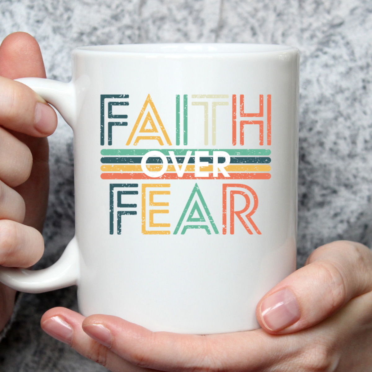 USA Flag Patriotic American Gift Faith Over Fear Prayer 4th Of July Independence Day T-Shirt