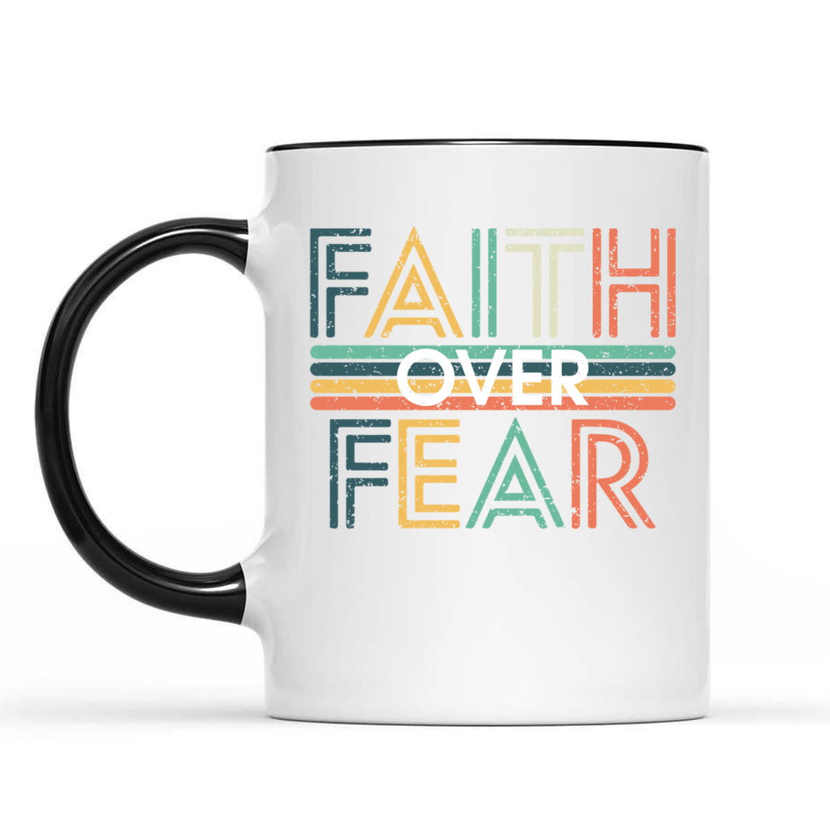 USA Flag Patriotic American Gift Faith Over Fear Prayer 4th Of July Independence Day T-Shirt