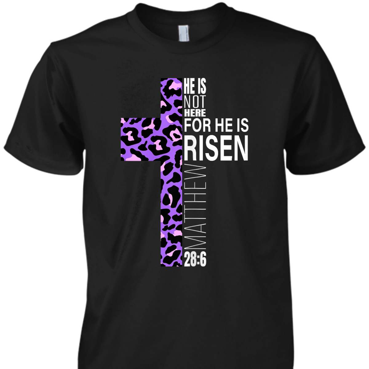 Cute Purple Christian Verse Cheetah Easter Day T-Shirt He Is Risen Cute Purple Christian Verse Cheetah Easter Day T-Shirt He Is Risen