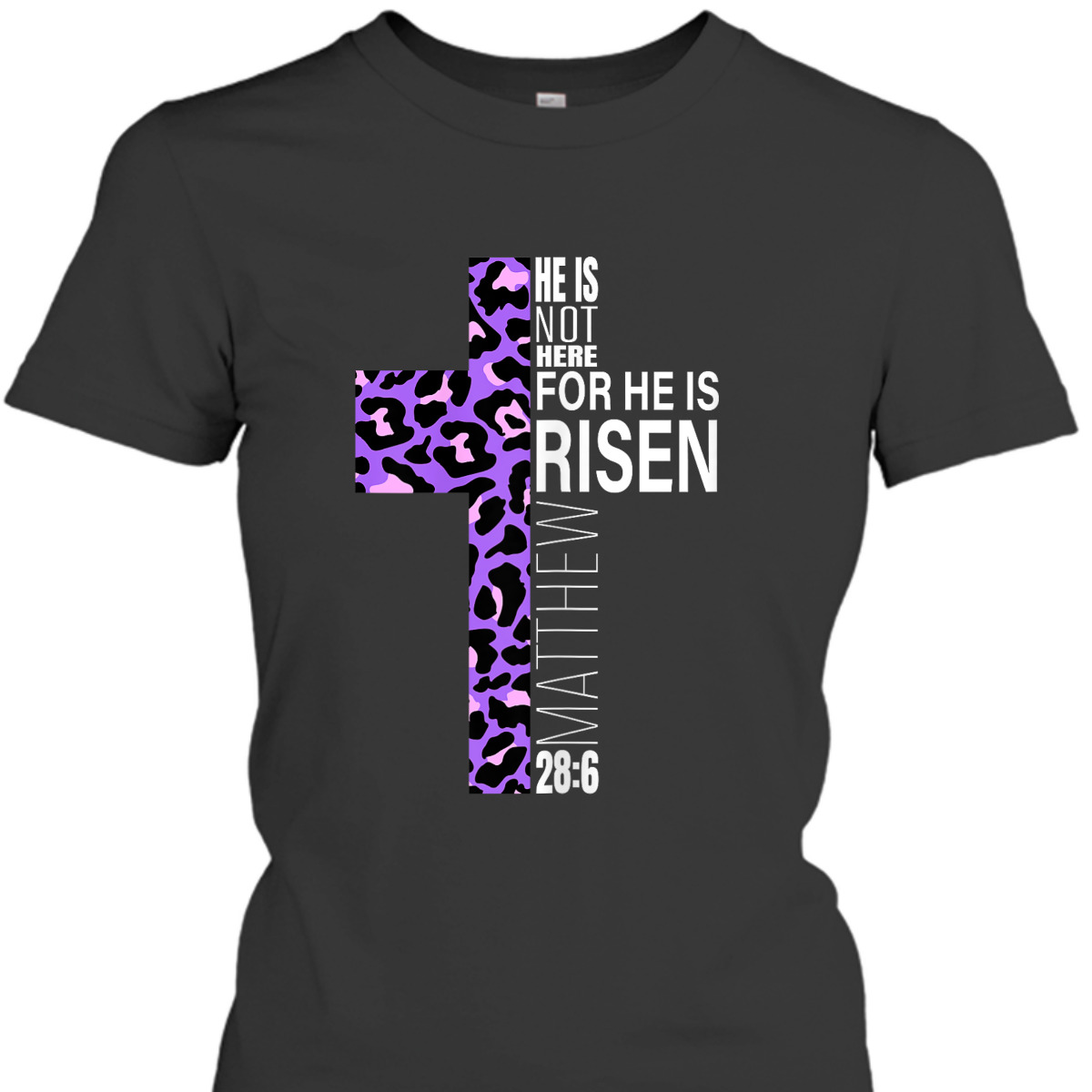 Cute Purple Christian Verse Cheetah Easter Day T-Shirt He Is Risen Cute Purple Christian Verse Cheetah Easter Day T-Shirt He Is Risen