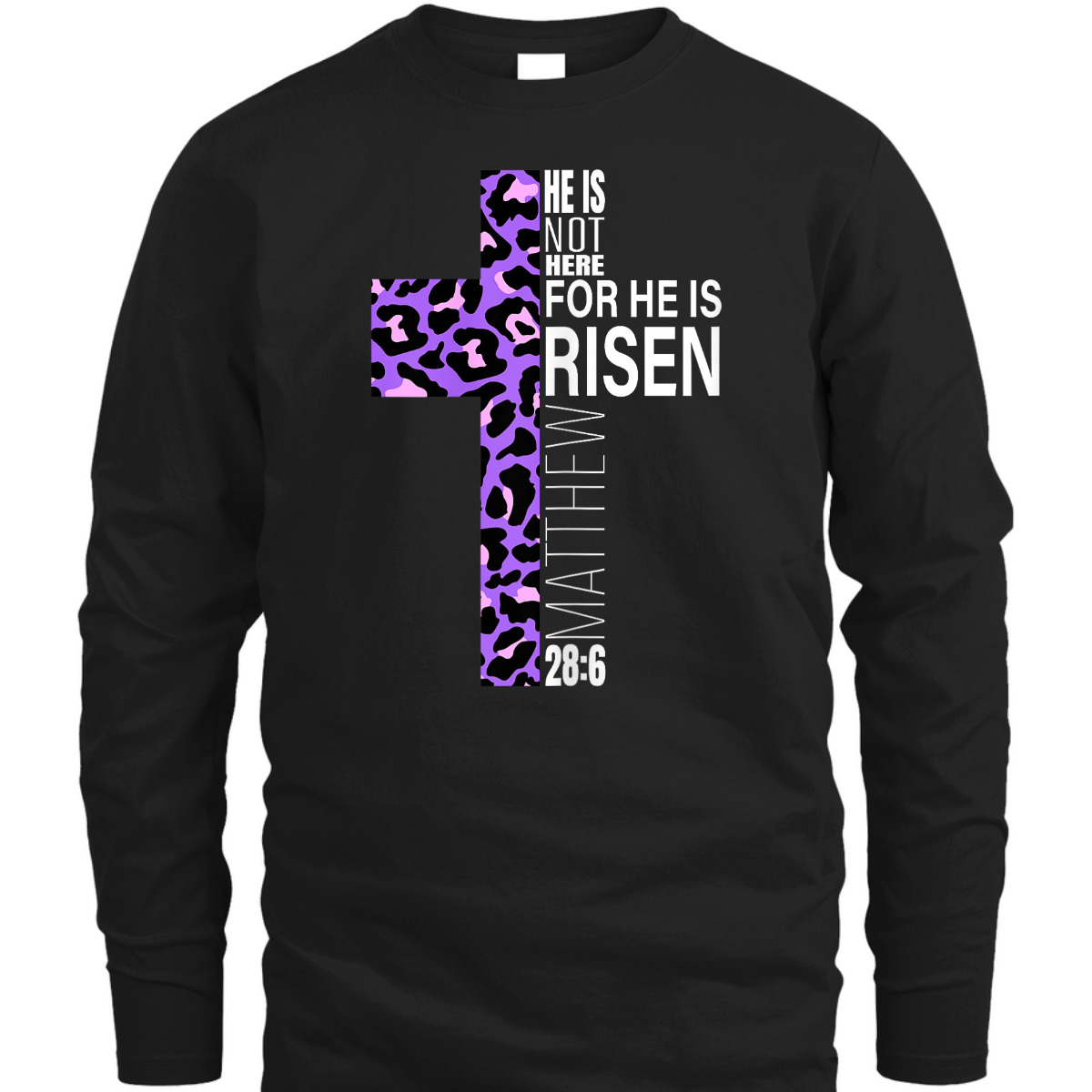 Cute Purple Christian Verse Cheetah Easter Day T-Shirt He Is Risen Cute Purple Christian Verse Cheetah Easter Day T-Shirt He Is Risen
