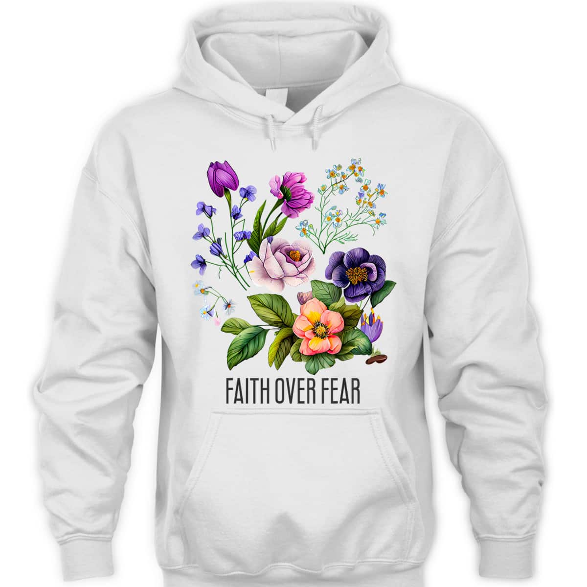 Faith Over Fear Christian Floral Summer Flowers T-Shirt