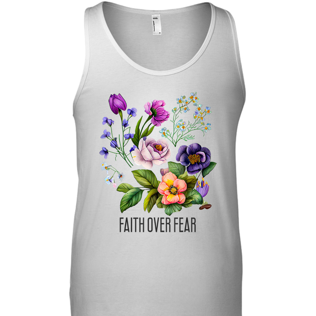 Faith Over Fear Christian Floral Summer Flowers T-Shirt