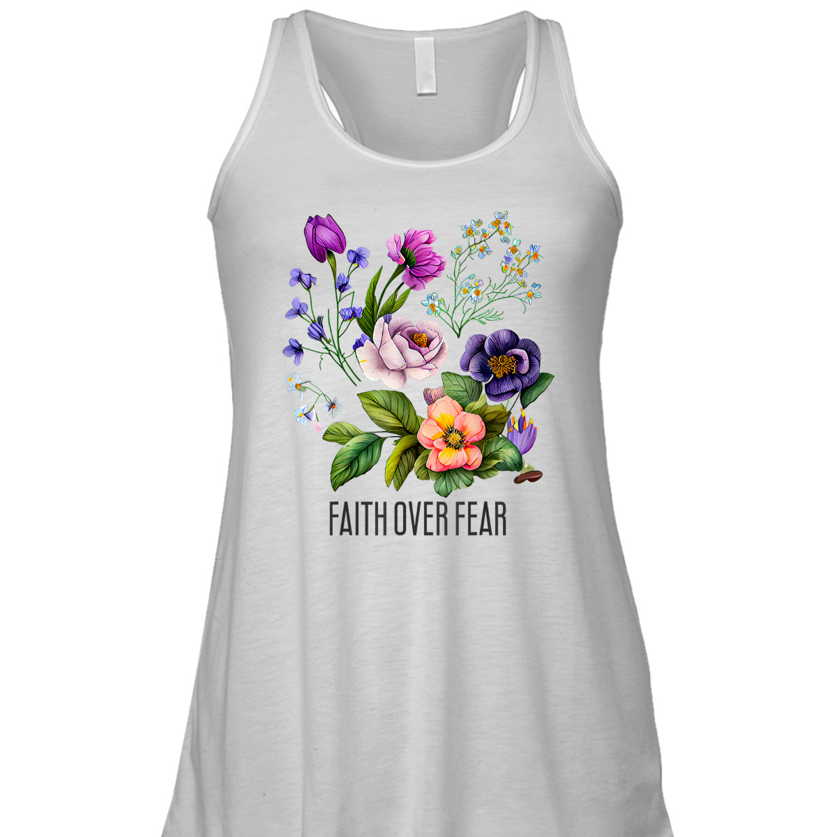 Faith Over Fear Christian Floral Summer Flowers T-Shirt Faith Over Fear Christian Floral Summer Flowers T-Shirt