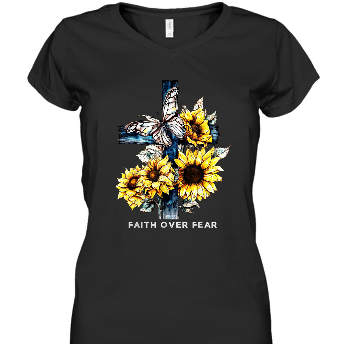 Faith Over Fear Sunflower Religious Faith T-Shirt