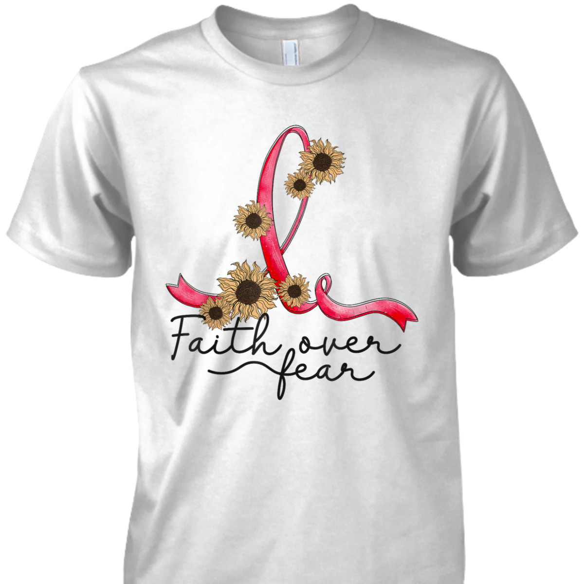 Sepsis Awareness Sunflower Faith Over Fear Christian T-Shirt