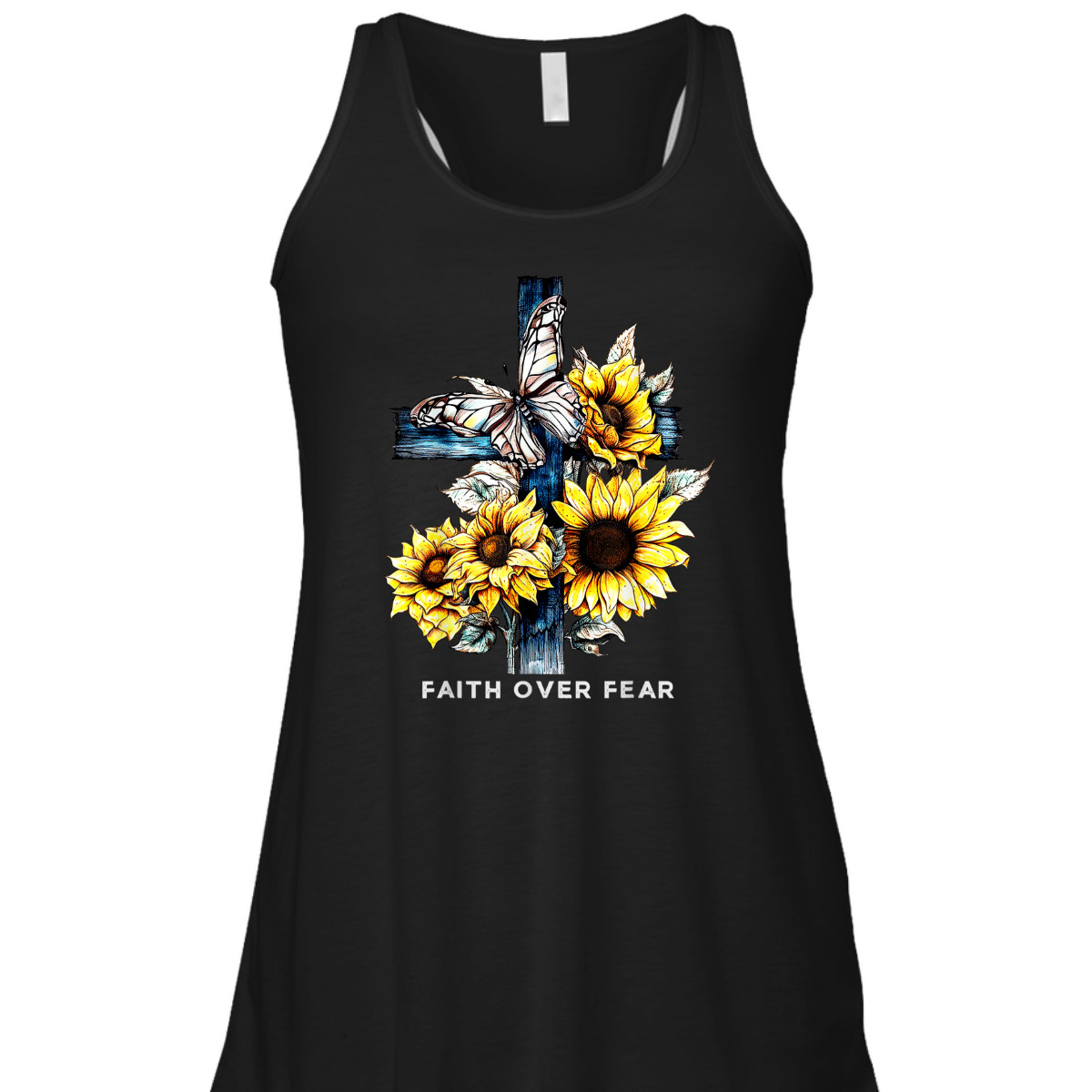 Faith Over Fear Sunflower Religious Faith T-Shirt Faith Over Fear Sunflower Religious Faith T-Shirt
