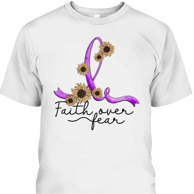 Epilepsy Awareness Sunflower Faith Over Fear Christian T-Shirt