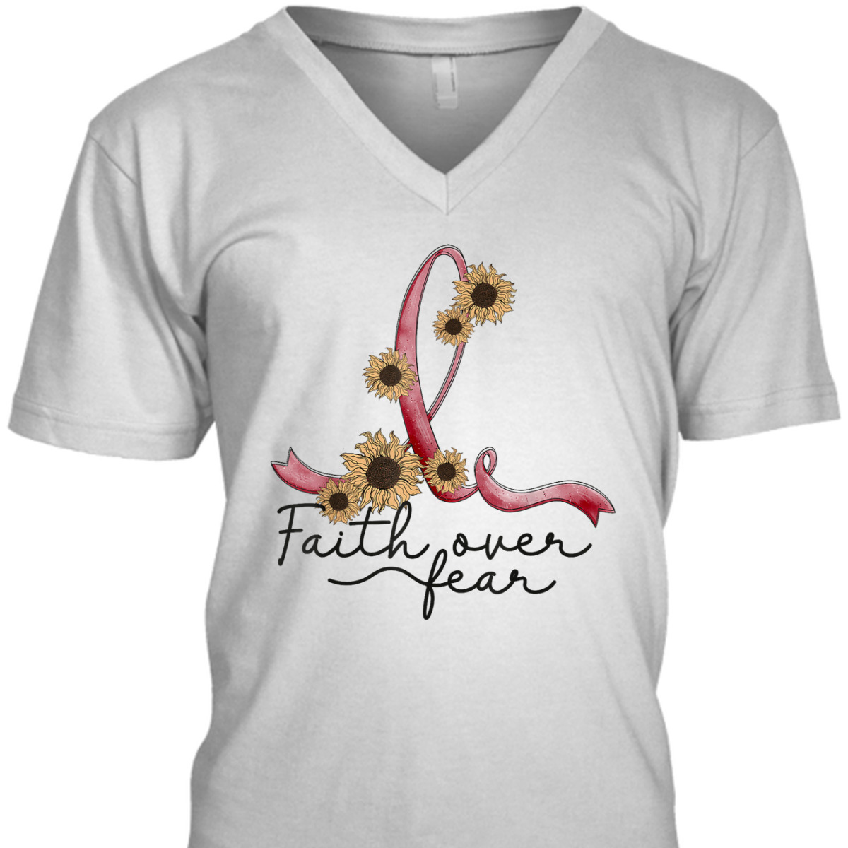 Meningitis Awareness Sunflower Faith Over Fear Christian T-Shirt