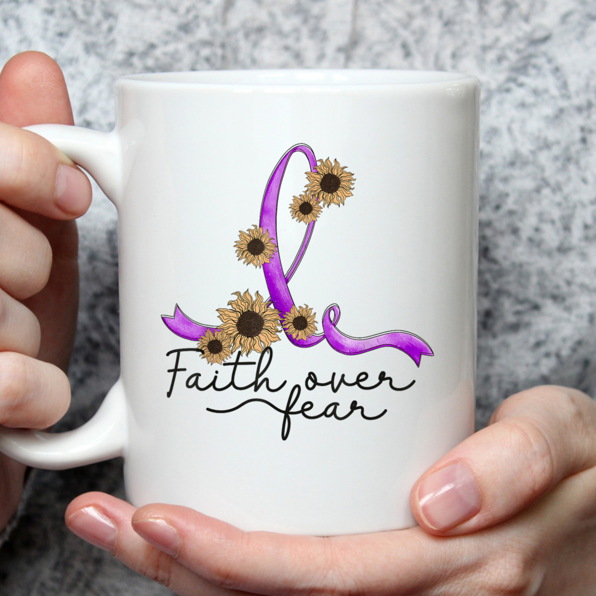 Epilepsy Awareness Sunflower Faith Over Fear Christian T-Shirt