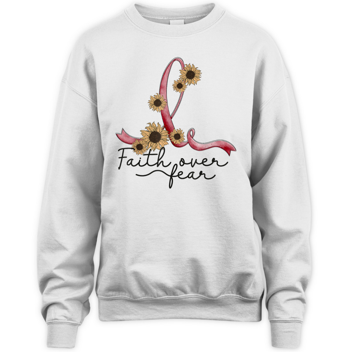 Meningitis Awareness Sunflower Faith Over Fear Christian T-Shirt