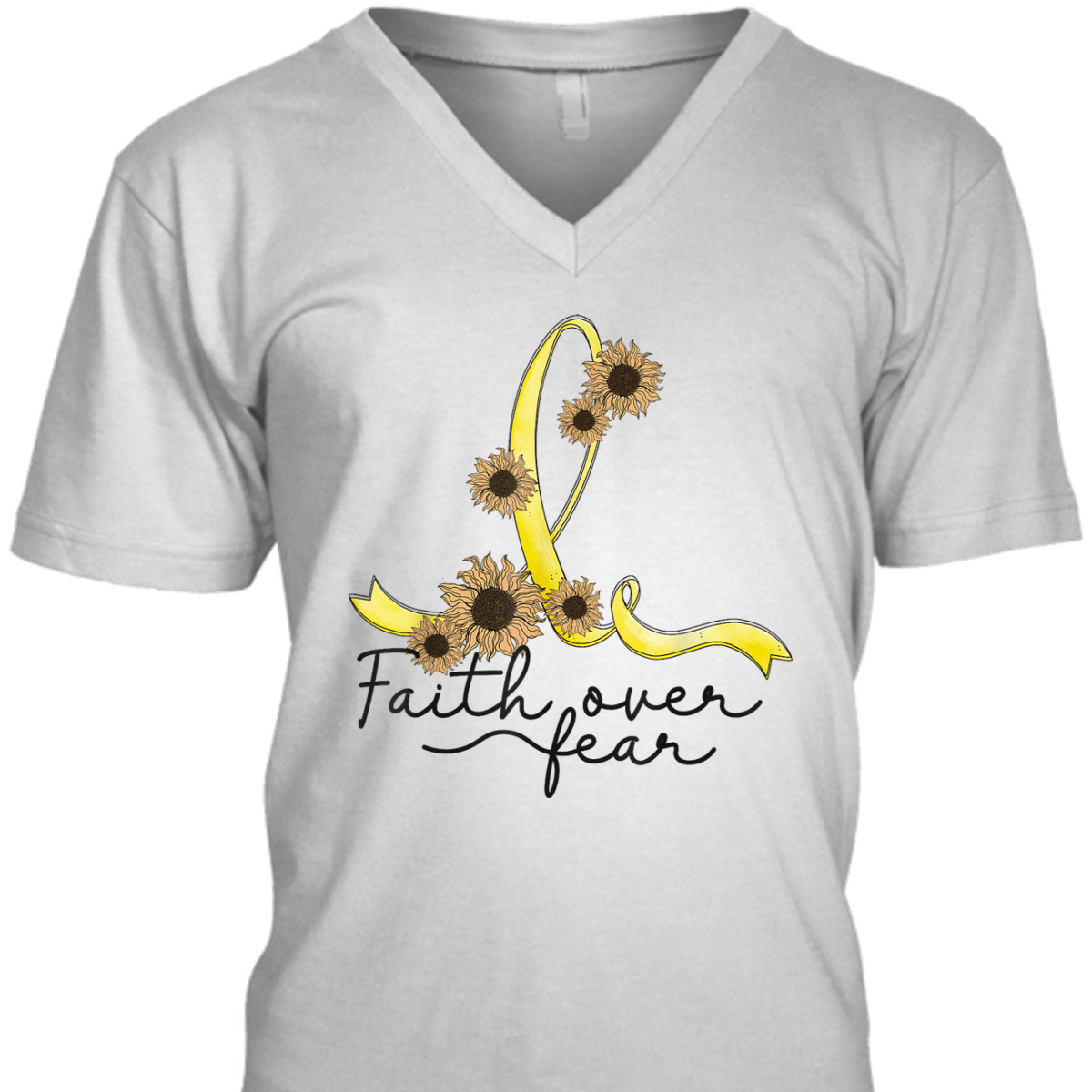 Endometriosis Awareness Sunflower Faith Over Fear Christian T-Shirt Endometriosis Awareness Sunflower Faith Over Fear Christian T-Shirt