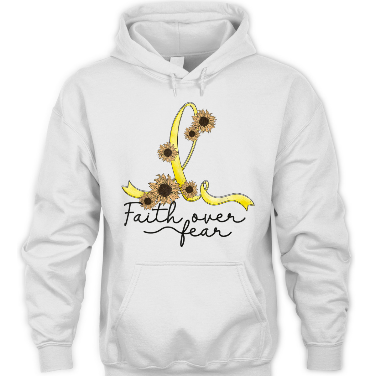 Endometriosis Awareness Sunflower Faith Over Fear Christian T-Shirt