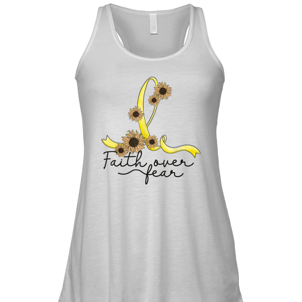 Endometriosis Awareness Sunflower Faith Over Fear Christian T-Shirt