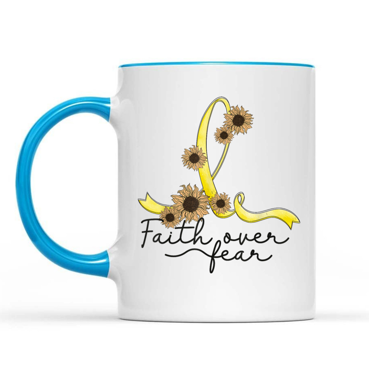 Endometriosis Awareness Sunflower Faith Over Fear Christian T-Shirt