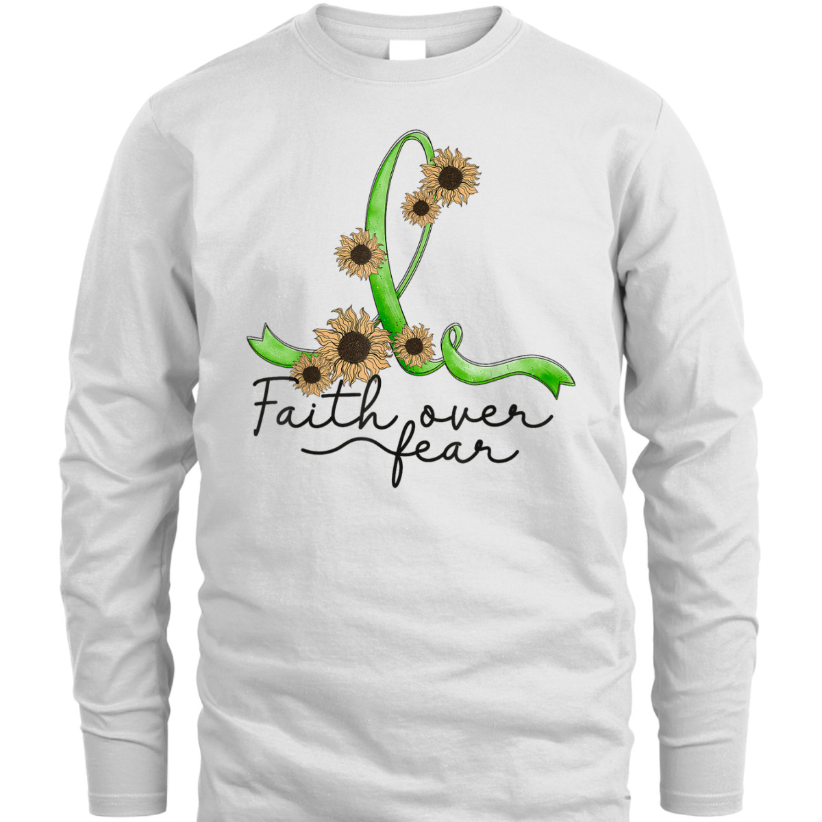 Gastroparesis Awareness Sunflower Faith Over Fear Christian T-Shirt Gastroparesis Awareness Sunflower Faith Over Fear Christian T-Shirt