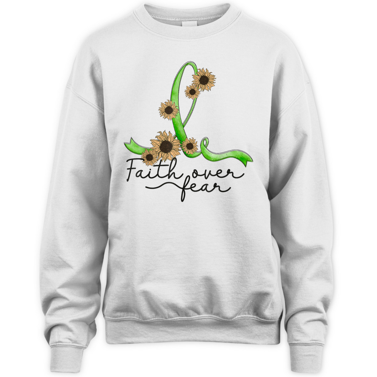 Gastroparesis Awareness Sunflower Faith Over Fear Christian T-Shirt