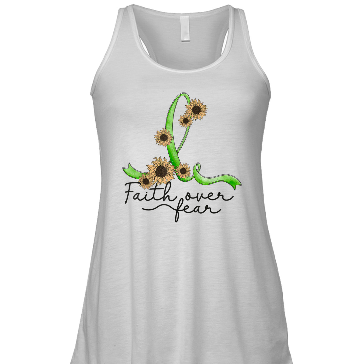 Gastroparesis Awareness Sunflower Faith Over Fear Christian T-Shirt